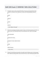 NUR 209 Exam 2 VERIFIED 100% SOLUTIONS