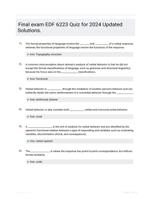 Final exam EDF 6223 Quiz for 2024 Updated Solutions.