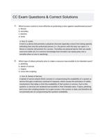 CC Exam Questions & Correct Solutions