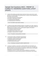 Sample Test Questions ANCC - PMHNP 25 CORRECTLY ANSWERED QUESTIONS LATEST UPDATE