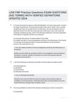 LEIK FNP Practice Questions EXAM QUESTIONS (642 TERMS) WITH VERIFIED DEFINITIONS UPDATED 2024