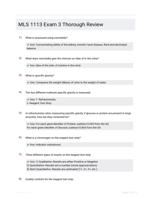 MLS 1113 Exam 3 Thorough Review