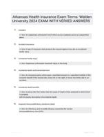 Arkansas Health Insurance Exam Terms -Walden  University 2024 EXAM WITH VERIIED  ANSWERS