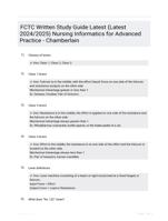 FCTC Written Study Guide Latest (Latest 2024/2025) Nursing Informatics for Advanced Practice - Chamberlain
