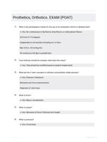 Prothetics, Orthotics. EXAM (POAT)