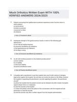 Mock Orthotics Written Exam WITH 100%  VERIFIED ANSWERS  2024/2025