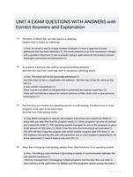 UNIT 4 EXAM QUESTIONS WITH ANSWERS with Correct Answers and Explanation