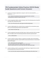 PN Fundamentals Online Practice 2023 B Study Guide Questions and Correct Answers
