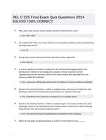 REL C 225 Final Exam Quiz Questions 2024 SOLVED 100% CORRECT