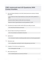 ICBC motorcycle test |43 Questions| With Correct Answers.