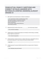 EXAM ACTUAL EXAM 91 QUESTIONS AND CORRECT DETAILED ANSWERS WITH RATIONALES (VERIFIED ANSWERS) |ALREADY GRADED A+