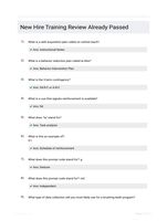 New Hire Training Review Already Passed