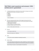 304 FINAL exam questions and answers 100% verified and A+ guaranteed