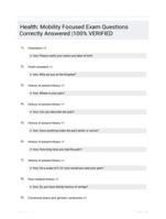 Health: Mobility Focused Exam Questions Correctly  Answered |100% VERIFIED