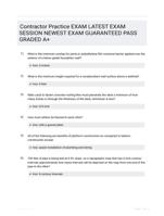Contractor Practice EXAM LATEST  EXAM SESSION NEWEST EXAM GUARANTEED PASS GRADED A+