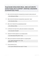 final EXAM 2024/2025 REAL AND ACCURATE QUESTIONS WITH EXPERT VERIFIED ANSWERS GUARANTEED PASS