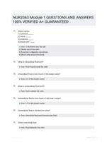 NUR2063 Module 1  QUESTIONS AND ANSWERS 100% VERIFIED A+ GUARANTEED