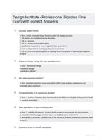 Design Institute - Professional Diploma Final Exam with correct Answers
