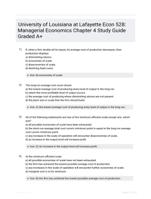 University of Louisiana at LafayetteEcon 528: Managerial EconomicsChapter 4 Study Guide Graded A+