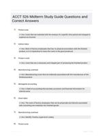 ACCT 526 Midterm Study Guide Questions and Correct Answers