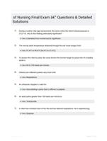 of Nursing Final Exam - Questions & Detailed Solutions