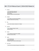 BIO 172 UH Manoa Exam 2 2024/2025 Rated A+