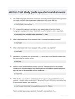 Written Test study guide questions and answers