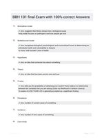 BBH 101 final Exam with 100% correct Answers