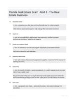 Florida Real Estate Exam - Unit 1 - The Real Estate Business