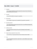 Bio 2040 - Exam 1 GUIDE