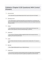 Esthetics Chapter 8 |50 Questions| With Correct Answers.