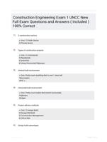 Construction Engineering Exam 1 UNCC New Full Exam Questions and Answers ( Included ) 100% Correct