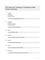 CPI Instructor Training |72 Questions| With Correct Answers.