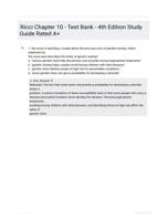 Ricci Chapter 10 - Test Bank - 4th Edition Study Guide Rated A+