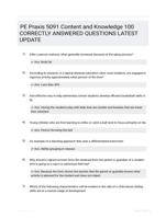 PE Praxis 5091 Content and Knowledge 100 CORRECTLY ANSWERED QUESTIONS LATEST UPDATE