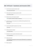 BIO 169 Exam 1 Questions and Answers 2024.