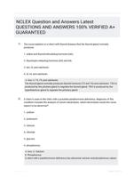 NCLEX Question and Answers Latest QUESTIONS AND ANSWERS 100% VERIFIED A+ GUARANTEED