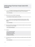 Anthropology Final Exam Study Guide 2024 Testbank