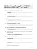 MBLEx - Massage Therapy 299 CORRECTLY ANSWERED QUESTIONS LATEST UPDATE