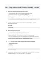 NCE Prep Questions & Answers Already Passed