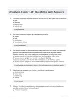 Urinalysis Exam 1 - Questions With Answers