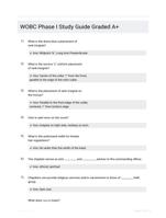 WOBC Phase I QUESTIONS AND ANSWERS 100% VERIFIED A+ GUARANTEED