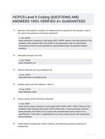 HCPCS Level II Coding QUESTIONS AND ANSWERS 100% VERIFIED A+ GUARANTEED