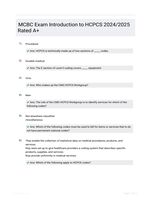 MCBC Exam Introduction to HCPCS 2024/2025 Rated A+