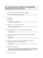 Bio 100 lab final 86 CORRECTLY ANSWERED QUESTIONS LATEST UPDATE
