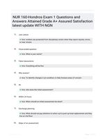 NUR 160-Hondros Exam 1 Questions and Answers Attained Grade A+ Assured Satisfaction latest  update WITH NGN