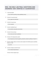 BIOL 100 UNLV LAB FINAL QUESTIONS AND ANSWERS 100% VERIFIED A+ GUARANTEED