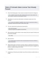 State of Colorado Sales License Test Already Passed