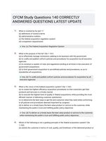 CFCM Study Questions 140 CORRECTLY ANSWERED QUESTIONS LATEST UPDATE