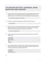 7TH EDITION SECTION 1 EXAM REAL EXAM QUESTIONS AND ANSWERS